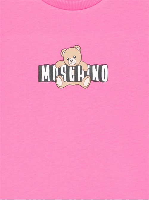 Abito bambina Moschino fucsia con logo Teddy Bear MOSCHINO KID-TEEN | HDV0HLLCA1950533